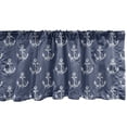 thumbnail image 1 of Ambesonne Nautical Valance Pack of 2, Striped Anchor Silhouettes, 54"X18", Slate Blue and Off White, 1 of 5