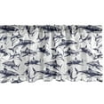 thumbnail image 1 of Ambesonne Nautical Valance Pack of 2, Underwater Shark Sketch, 42"X18", Dark Indigo and White, 1 of 3