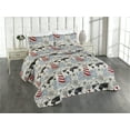 thumbnail image 1 of Ambesonne Nautical Vibes Quilted Bedspread Set 3 Pcs, Adventure Lighthouse, Queen, Pale Eggshell Raspberry, 1 of 1