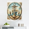 thumbnail image 1 of Ambesonne Nautical Wall Hanging Tapestry, Vintage Maritime Anchor, 23"x28", Pale Brown and Soft Blue, 1 of 2