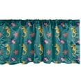 thumbnail image 1 of Ambesonne Nautical Window Valance, Childish Aquatic Life Underwater Creatures Seahorse Starfish and Fish, Curtain Valance for Kitchen Bedroom Decor with Rod Pocket, 54" X 12", Petrol Blue Multicolor, 1 of 3