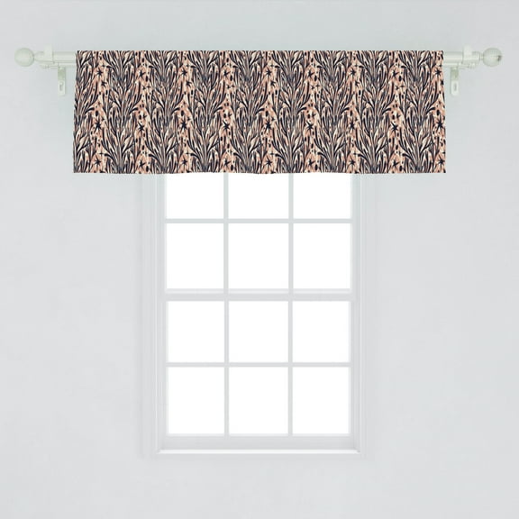 Ambesonne Nautical Window Valance, Continuous Pattern of Corals Algae Abstract Underwater Pastel Graphic, Curtain Valance for Kitchen Bedroom Decor with Rod Pocket, 54" X 18", Salmon Indigo and Ivory