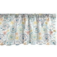 thumbnail image 1 of Ambesonne Nautical Window Valance, Funny Marine Pattern with Grunge Style Colorful Seashells and Starfishes, Curtain Valance for Kitchen Bedroom Decor with Rod Pocket, 54" X 18", Multicolor, 1 of 2