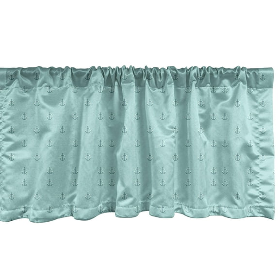 Ambesonne Nautical Window Valance, Modern Minimalistic Anchor, 42" x 12", Pale Seafoam Pale Teal
