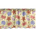 thumbnail image 1 of Ambesonne Nautical Window Valance, Sea Shells Crab Motifs, 54" X 12", Pale Yellow Multicolor, 1 of 3