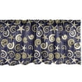 thumbnail image 1 of Ambesonne Nautical Window Valance, Sea Shells Mollusk Art, 54" X 18", Dark Indigo and Dark Eggshell, 1 of 3