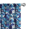 thumbnail image 1 of Ambesonne Navy Blue Window Curtains, Contemporary Abstract, Each 28" W x 84" L, Violet Pale Blue White, 1 of 5