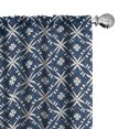 thumbnail image 1 of Ambesonne Navy Blue 4-Panel Curtains, Flower Star Like Motifs, 56"x84", Indigo and Pale Eggshell, 1 of 1
