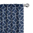 thumbnail image 1 of Ambesonne Navy Blue Window Curtains, Nautical Nested Shapes, Each 28" W x 95" L, White Indigo, 1 of 4