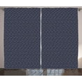thumbnail image 1 of Ambesonne Navy Blue Curtains 2 Panel Set, Chevron Zigzag Themes, 108" x 90", Navy Blue and White, 1 of 3