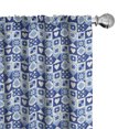 thumbnail image 1 of Ambesonne Navy Blue Curtains, Abstract Grid Squares, Pair of 28"x95", Pale Blue Dark Blue, 1 of 5