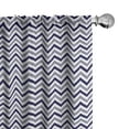 thumbnail image 1 of Ambesonne Navy Blue Curtains, Chevron Dashed Lines, Pair of 28"x63", Navy Blue White, 1 of 5