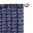 thumbnail image 1 of Ambesonne Navy Blue Curtains, Marine Knots Pattern, Pair of 28"x95", Dark Blue White, 1 of 5