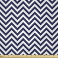 thumbnail image 1 of Ambesonne Navy Blue Fabric by the Yard Microfiber, Chevron Marine Colors, 10 Yards, Dark Purple White, 1 of 2
