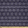 thumbnail image 1 of Ambesonne Navy Blue Fabric by the Yard Microfiber, Geometric Ogee Tile, 5 Yards, Dark Blue Tan, 1 of 2