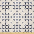 thumbnail image 1 of Ambesonne Navy Blue Fabric by the Yard Microfiber, Lace Like Ethnic Designs, 5 Yards, Indigo Pale Eggshell, 1 of 2