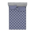 thumbnail image 1 of Ambesonne Navy Blue Fitted Sheet & Pillow Sham Set, Floral Antique Damask, Queen, Dark Blue White, 1 of 2