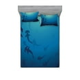 thumbnail image 1 of Ambesonne Navy Blue Fitted Sheet & Pillow Sham Set, Hammerhead Shark, Queen, Navy Blue, 1 of 2