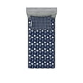 thumbnail image 1 of Ambesonne Navy Blue Fitted Sheet & Pillow Sham Set, Maritime Anchor Whale, Twin, Navy Blue White, 1 of 2