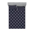 thumbnail image 1 of Ambesonne Navy Blue Fitted Sheet & Pillow Sham Set, Navy Inspired Knot, Full, Dark Blue Cream, 1 of 2