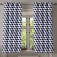 thumbnail image 1 of Ambesonne Navy Blue Grommet Curtain, Abstract Cube Stripes, 50" x 54", Night Blue, 1 of 6