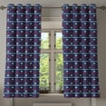 thumbnail image 1 of Ambesonne Navy Blue Grommet Curtain, Nautical Borders, 50" x 63", Red White Dark Blue, 1 of 6