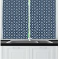 thumbnail image 1 of Ambesonne Navy Blue Kitchen Curtains, Flower Star Like Motifs, 55"x45", Indigo and Pale Eggshell, 1 of 1