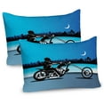thumbnail image 1 of Ambesonne Navy Blue Pillow Sham 2 Pack, Chopper Motorcycle, 30"x20", Black Navy, 1 of 3