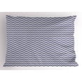 thumbnail image 1 of Ambesonne Navy Blue Pillow Sham, Chevron Dashed Lines, 26" X 20", Navy Blue White, 1 of 2