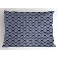 thumbnail image 1 of Ambesonne Navy Blue Pillow Sham, Floral Antique Damask, 26" X 20", Dark Blue White, 1 of 2