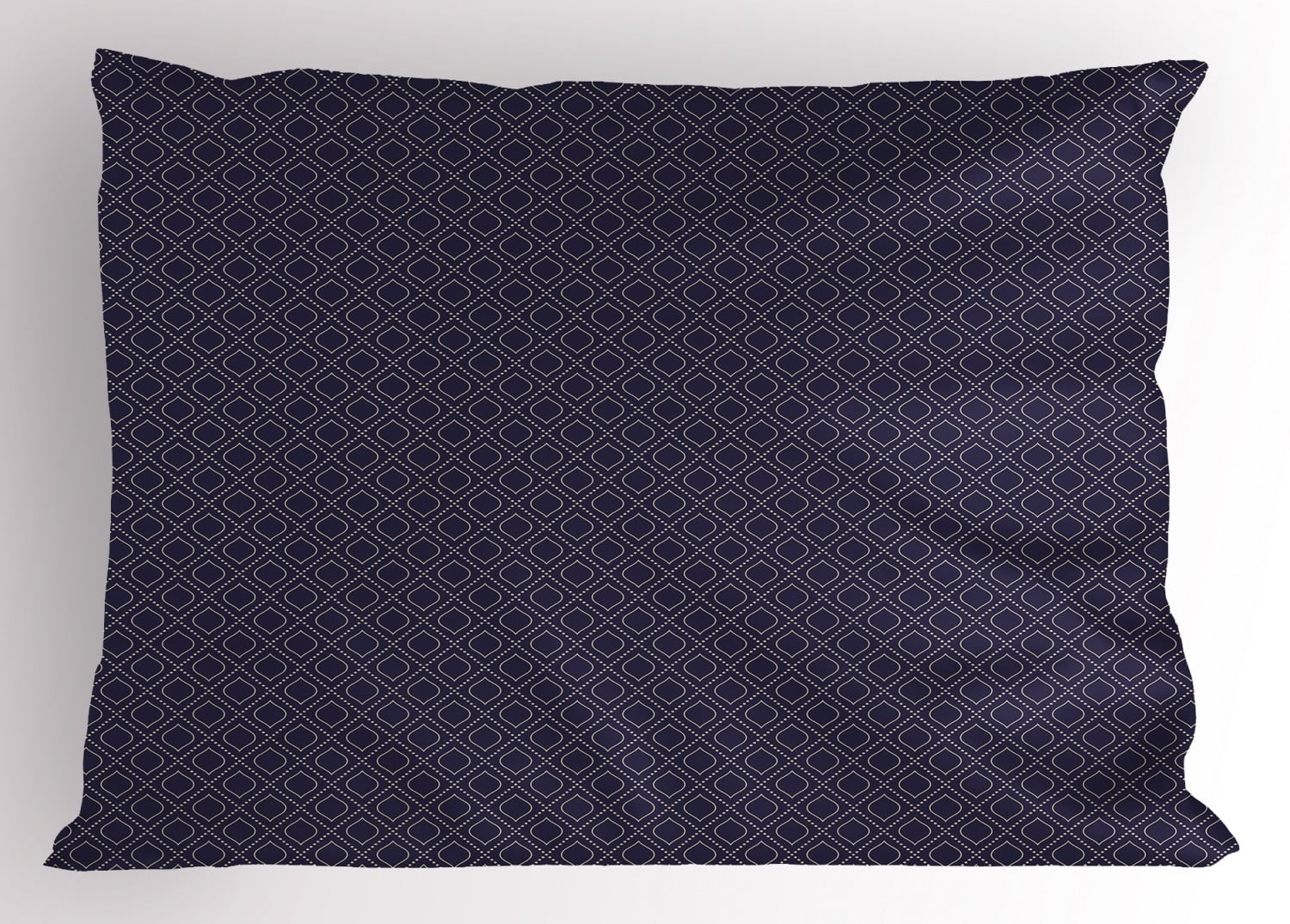 Ambesonne Navy Blue Pillow Sham, Geometric Ogee Tile, 26" X 20", Dark