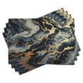 thumbnail image 1 of Ambesonne Navy Blue Place Mats Set of 4, Deep Sea Marble Print, Standard Size, Slate Blue Grey Ginger, 1 of 5