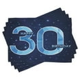 thumbnail image 1 of Ambesonne Navy Blue Place Mats Set of 4, Modern Birthday Image, Standard Size, Dark Blue Turquoise, 1 of 6