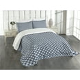 thumbnail image 1 of Ambesonne Navy Blue Quilted Bedspread Set 2 Pcs, Geometric Marine, Twin Size, Dark Blue White, 1 of 5