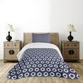 thumbnail image 1 of Ambesonne Navy Blue Quilted Bedspread Set 2 Pcs, Grunge Sketchy Design, Twin Size, Dark Blue and White, 1 of 6