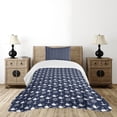 thumbnail image 1 of Ambesonne Navy Blue Quilted Bedspread Set 2 Pcs, Maritime Anchor Whale, Twin Size, Navy Blue White, 1 of 6