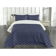 thumbnail image 1 of Ambesonne Navy Blue Quilted Bedspread Set 3 Pcs, Marine Circles Motif, Queen Size, Navy Blue White, 1 of 5