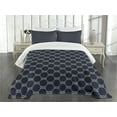 thumbnail image 1 of Ambesonne Navy Blue Quilted Bedspread Set 3 Pcs, Navy Inspired Knot, Queen Size, Dark Blue Cream, 1 of 3