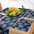 thumbnail image 1 of Ambesonne Navy Blue Table Runner & Placemats, Palm Trees Composition, Placemat 4 pcs + Runner 14"x90", Indigo Pale Teal, 1 of 2
