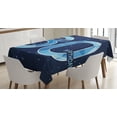thumbnail image 1 of Ambesonne Navy Blue Tablecloth Rectangular Table Cover, Modern Birthday Image, 60"x84", Dark Blue Turquoise, 1 of 4
