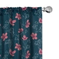 thumbnail image 1 of Ambesonne Navy Curtains, Repeating Cherry Flowers Art, Pair of 28"x63", Dark Violet Blue and Coral, 1 of 4