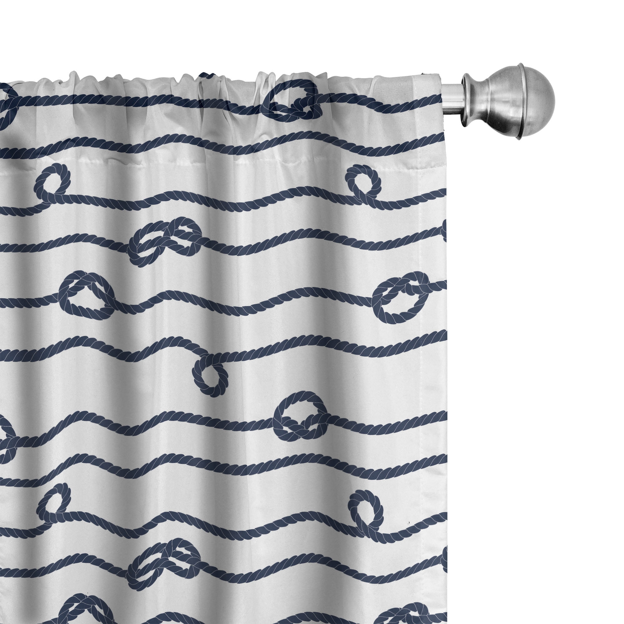 Ambesonne Navy Curtains, Sea Marine Nautical Knots, Pair of 28
