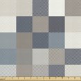 thumbnail image 1 of Ambesonne Navy Fabric by the Yard Upholstery, Squares Stripes Fashion Art, 2 Yards, Pale Tan and Warm Taupe, 1 of 5