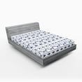 thumbnail image 1 of Ambesonne Navy Fitted Sheet, Anchor Starfish Sea Life, Queen Size, Navy and White, 1 of 3