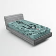 thumbnail image 1 of Ambesonne Navy Fitted Sheet, Vintage and Anchor, Twin XL Size, Turquoise, 1 of 2