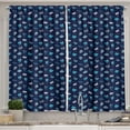 thumbnail image 1 of Ambesonne Navy Kitchen Curtains, Repeating Teddy Bears Pattern, 55"x36", Deep Sky Blue and Ginger, 1 of 3