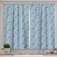 thumbnail image 1 of Ambesonne Navy Kitchen Curtains, Sailing Yachts Wavy Sea Art, 55"x39", Pale Blue Grey and Coral, 1 of 3