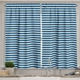 thumbnail image 1 of Ambesonne Navy Kitchen Curtains, Stripes Pattern, 55"x45", Blue and White, 1 of 3