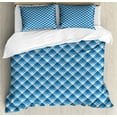 thumbnail image 1 of Ambesonne Navy Plaid Duvet Cover Set, Abstract Diagonal Lines, 2-Calking, Sky Blue Sky Blue, 1 of 1