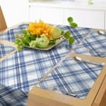 thumbnail image 1 of Ambesonne Navy Plaid Table Runner & Placemats, Fashion Diagonal Lines, Placemat 4 pcs + Runner 14"x72", Azure Blue Sky Blue, 1 of 2